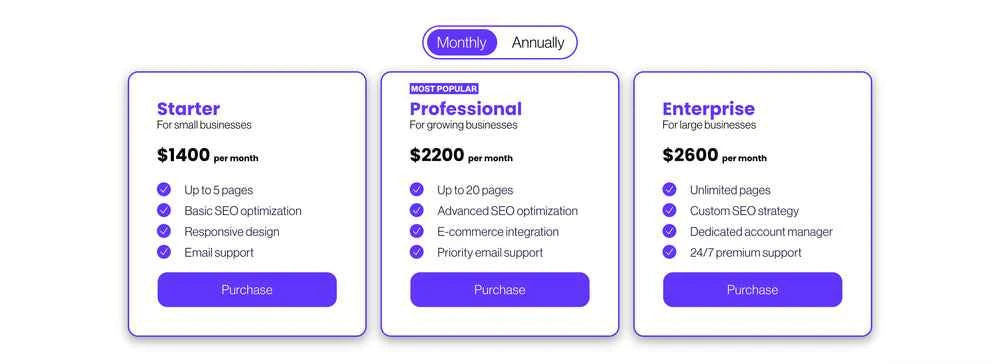 Pricing Table