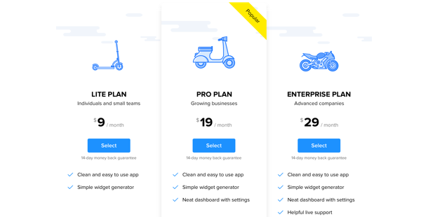 Pricing Table
