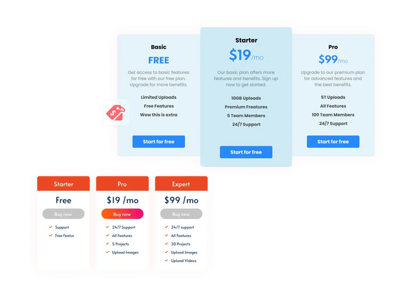 Pricing Tables Widget – Squarespace UI Components on SquareLocator