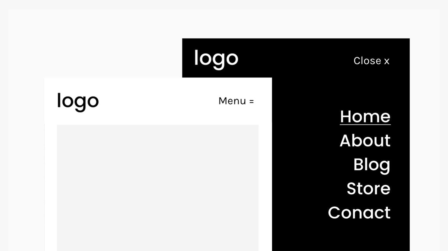 Replace Mobile Menu = Icon With Text - Squarespace Templates