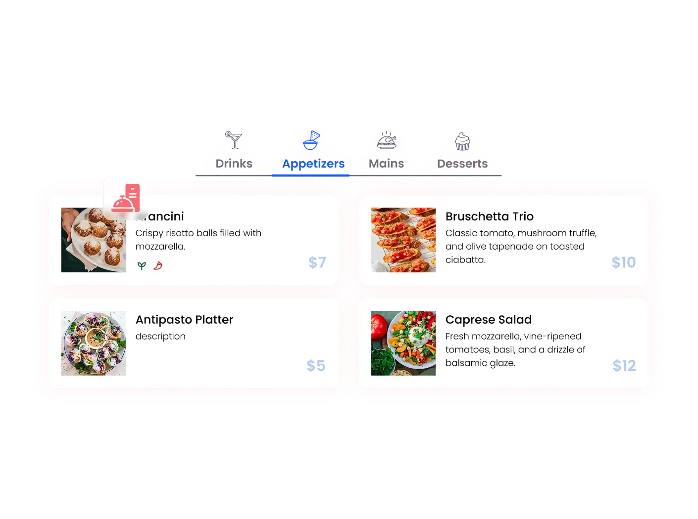 Restaurant Menu Widget