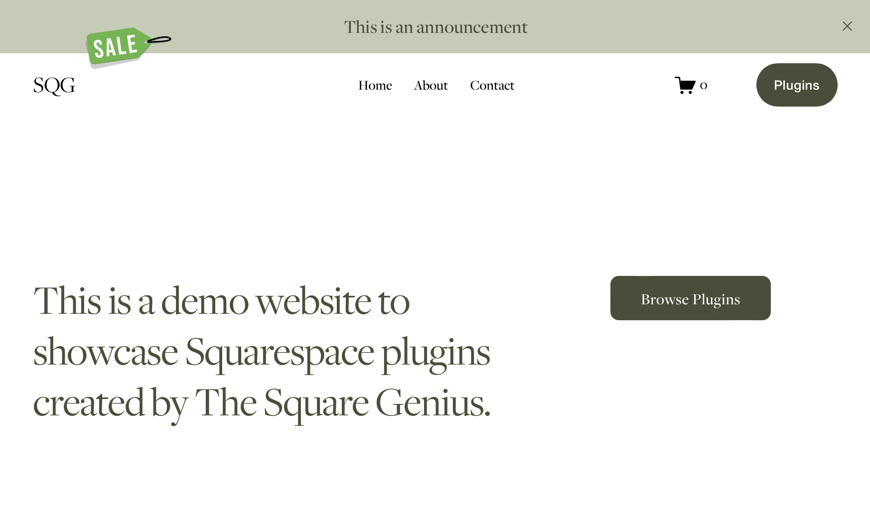 Sale Tag Squarespace Announcement Bar