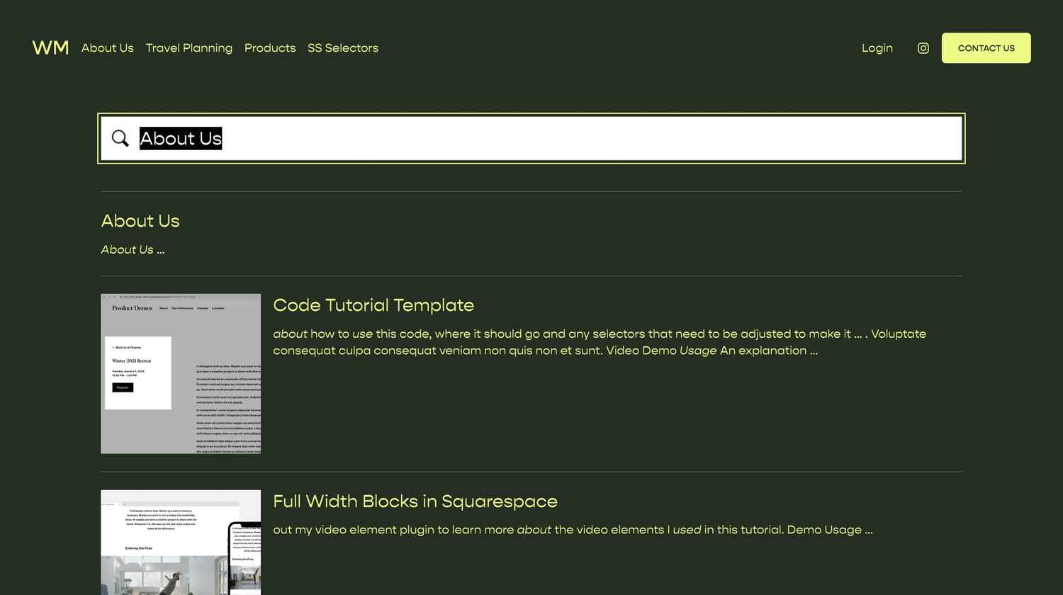 Search Page Color Theme