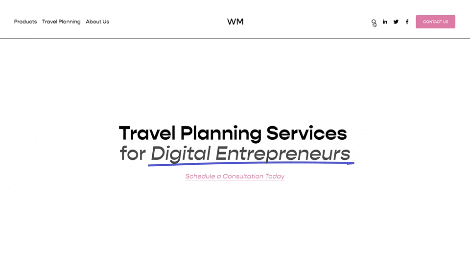 Search Popup in Header - Squarespace Templates