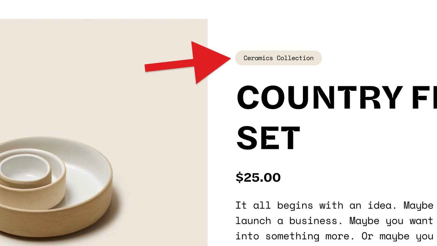 Simple Category Tag on Product Pages