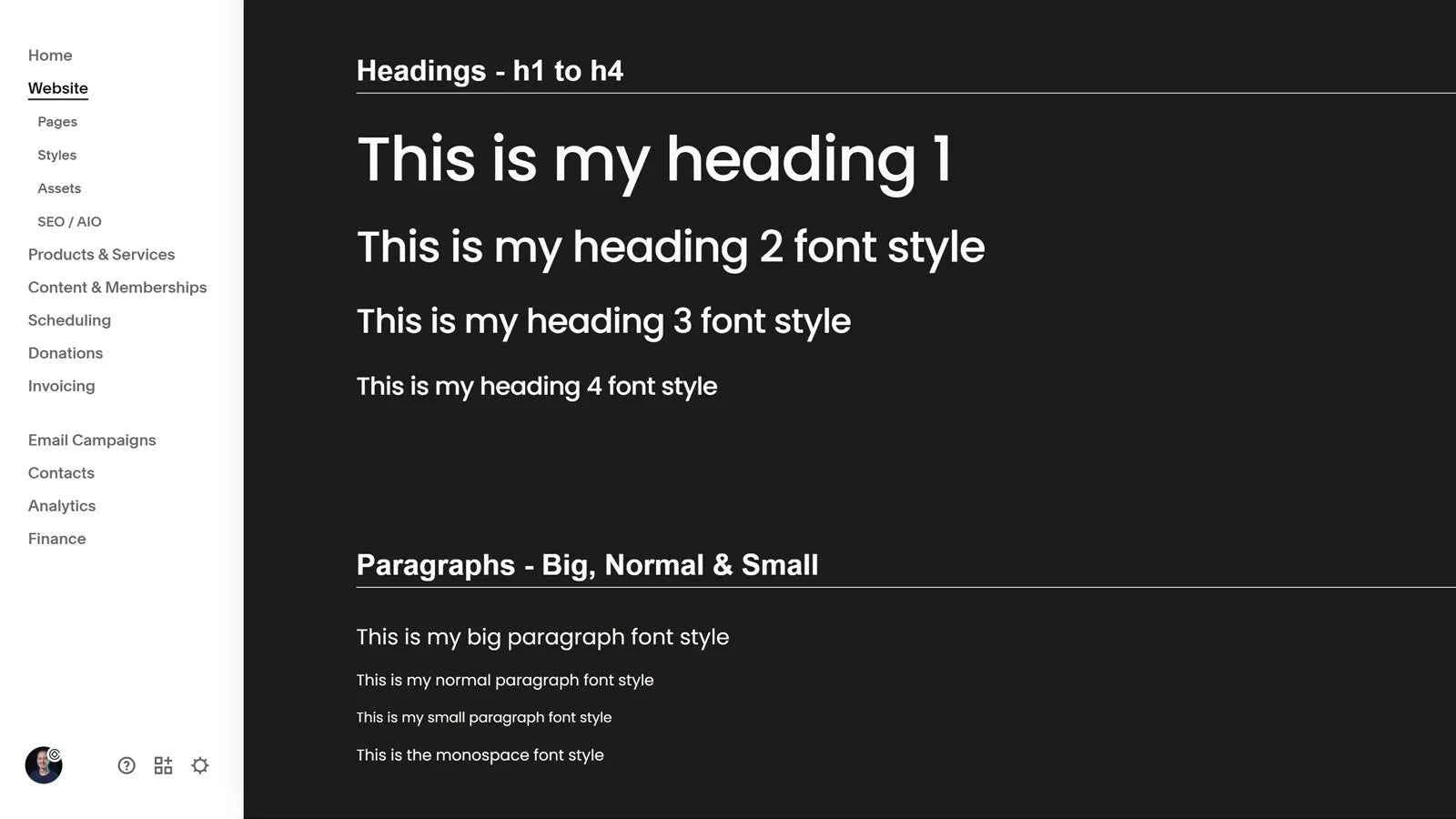 Squarespace 7.1 Style Guide