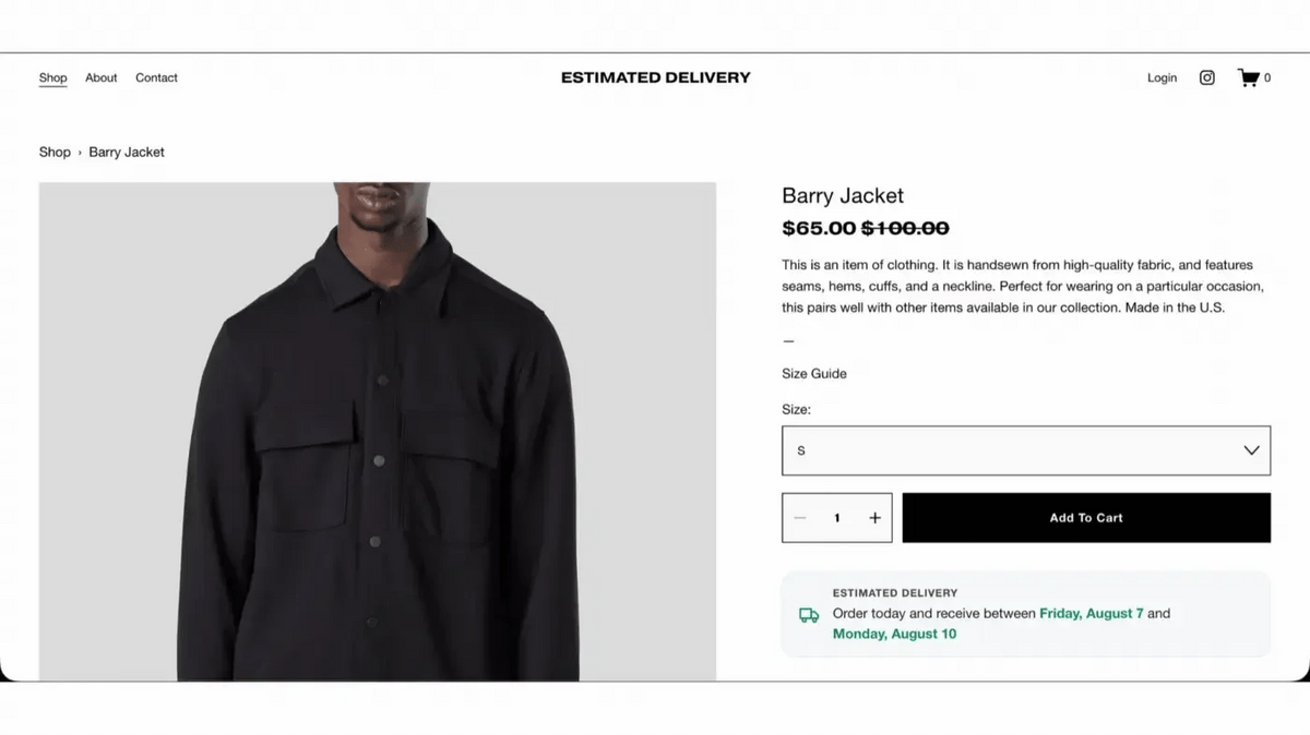 Estimated Delivery Date Plugin – Squarespace Commerce & Store on SquareLocator