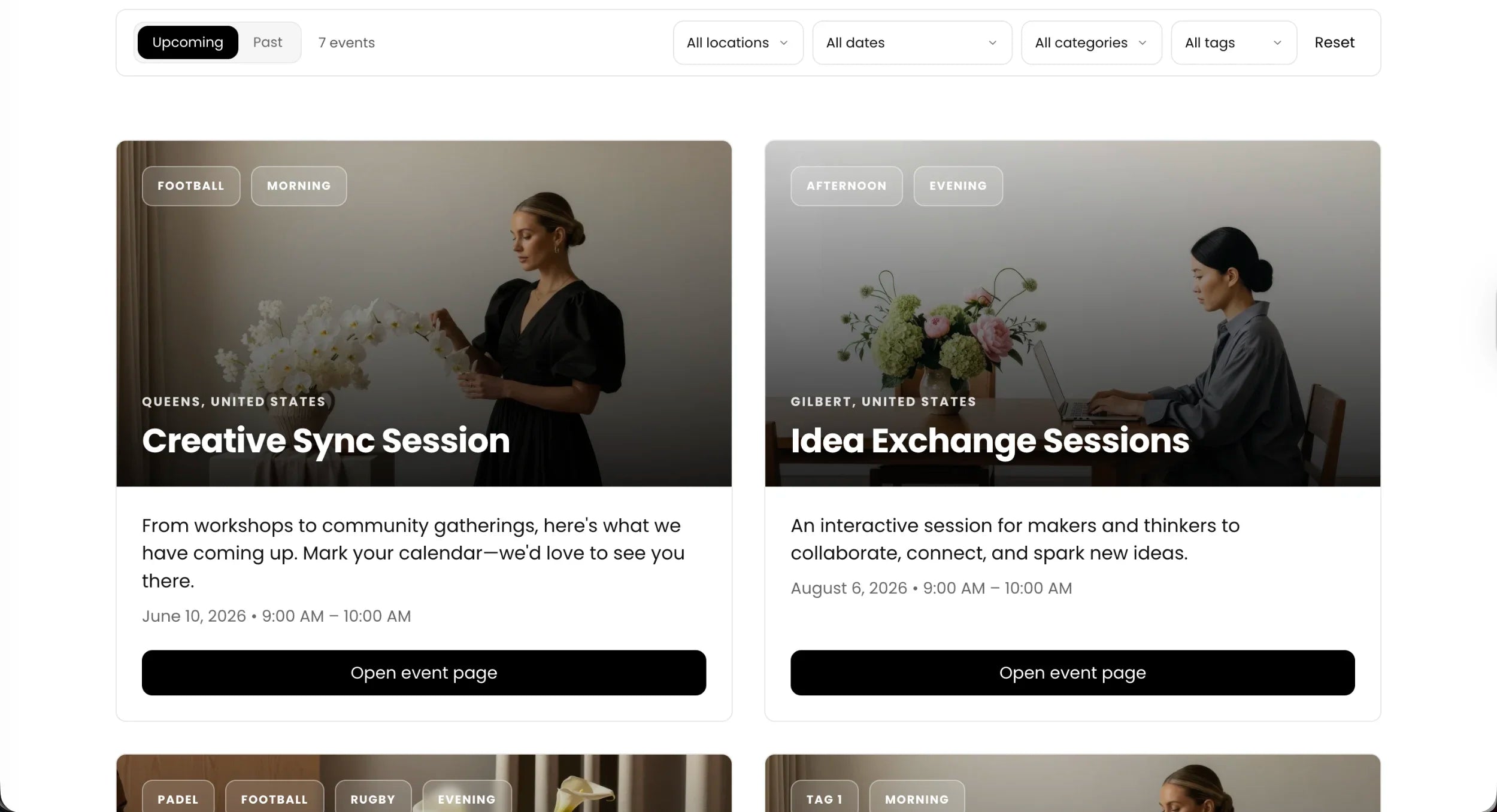 Squarespace Event & Calendar Filter