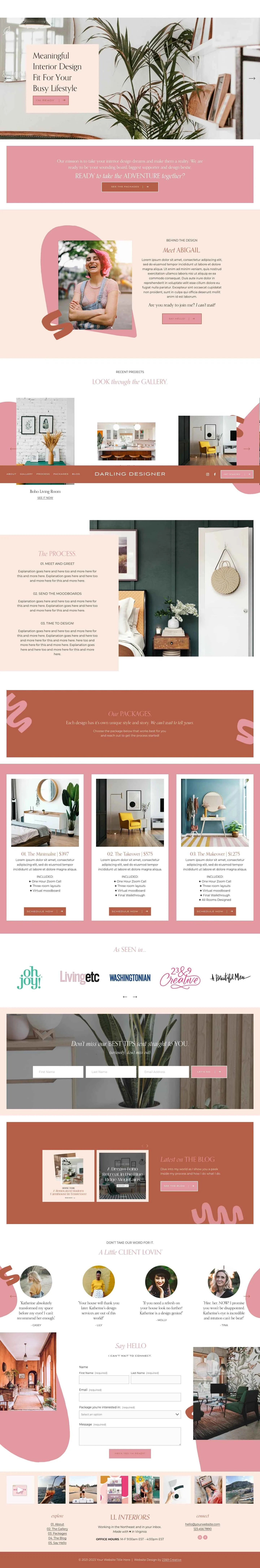 Squarespace One Page Website Template