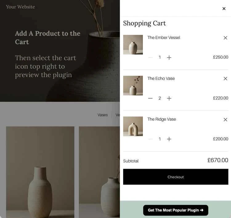 Squarespace Shopping Cart Slider Plugin