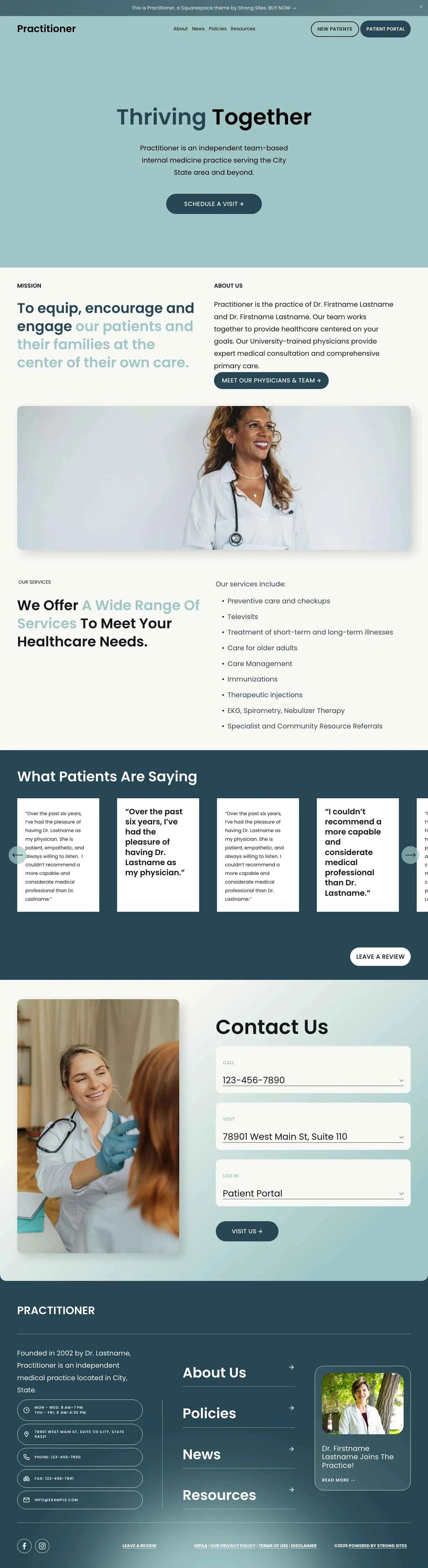 Practitioner - Squarespace Templates