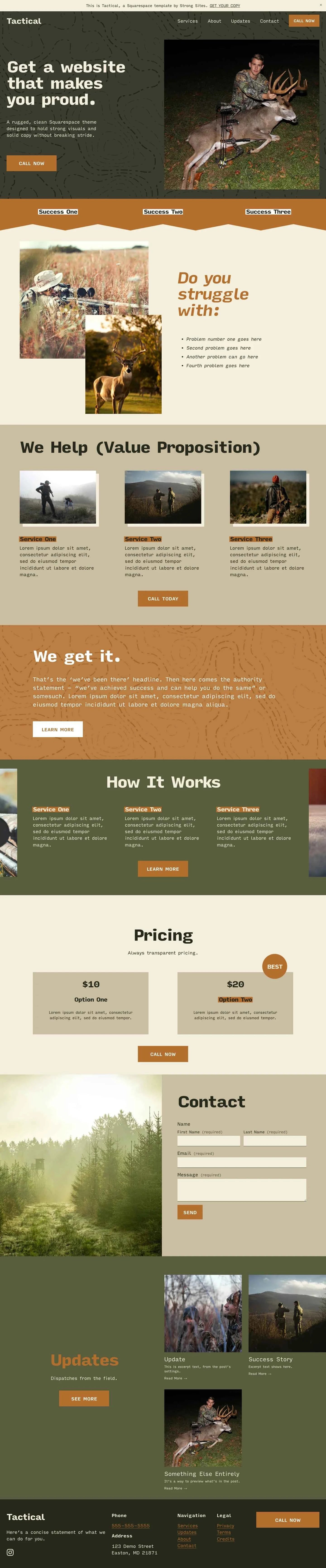 Tactical Tactical - Squarespace Templates