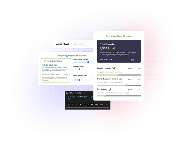 TDEE Calculator Widget – Squarespace UI Components on SquareLocator