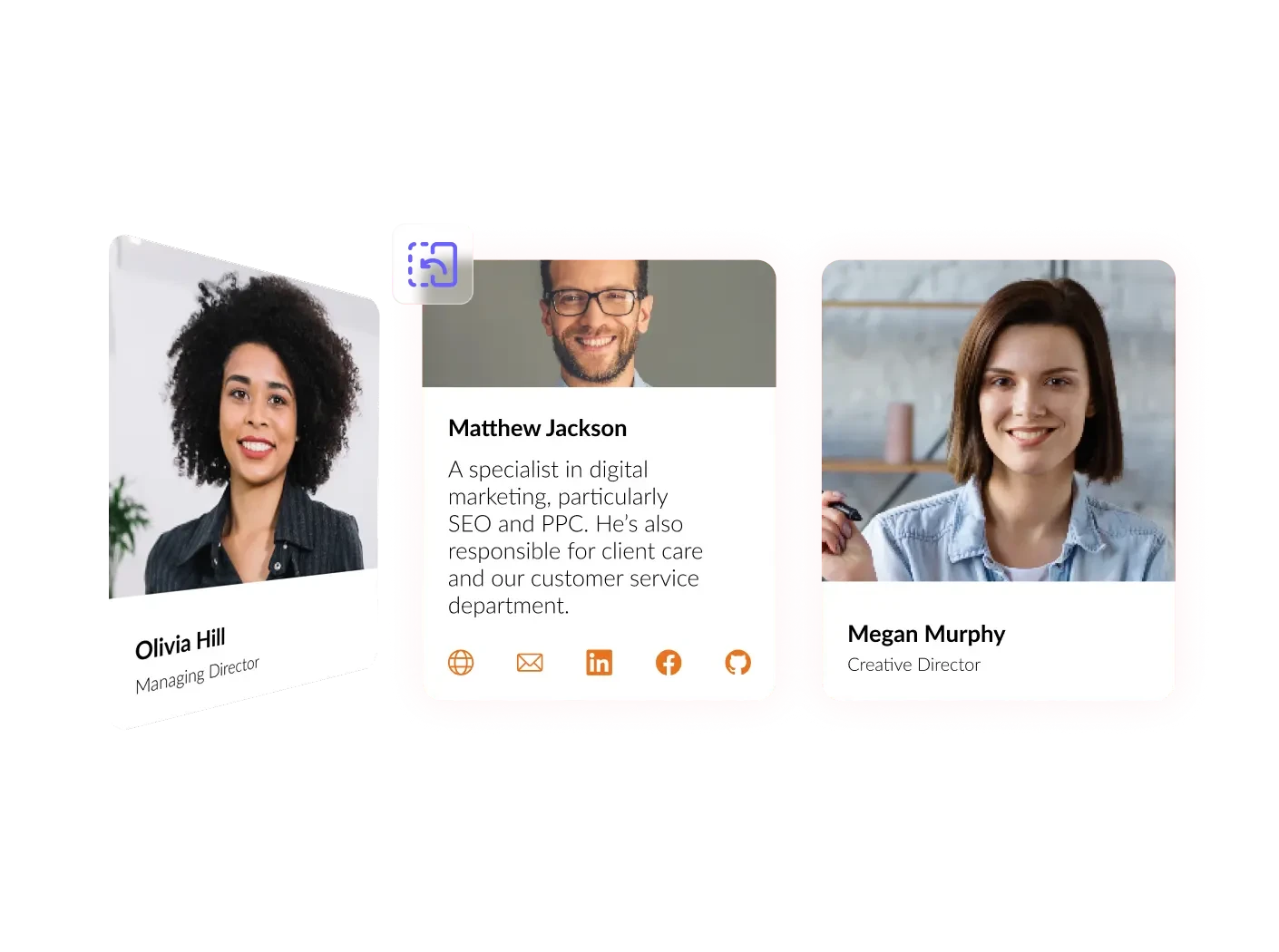 Team Member Flip Cards Widget