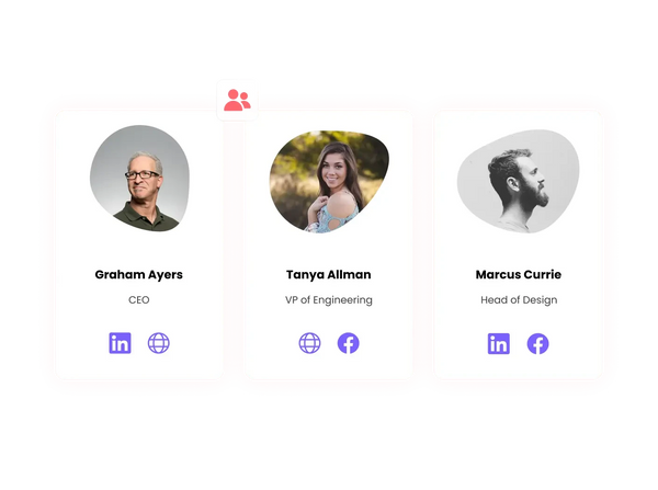 Team Members Blobs Widget – Squarespace UI Components on SquareLocator