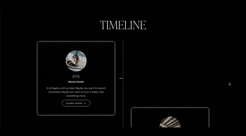 Timeline layout List Section – Squarespace Layout & Sections on SquareLocator