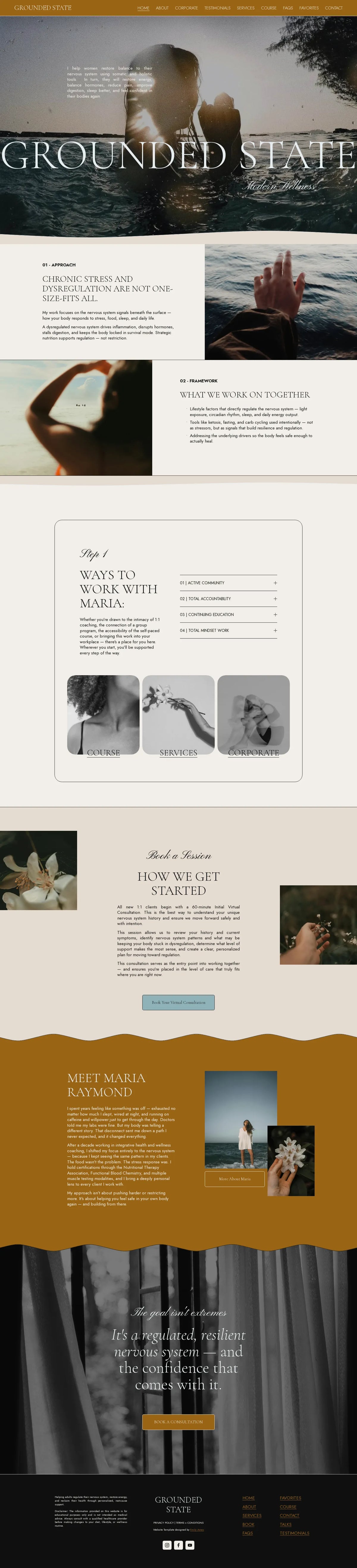 Grounded State Squarespace template full homepage