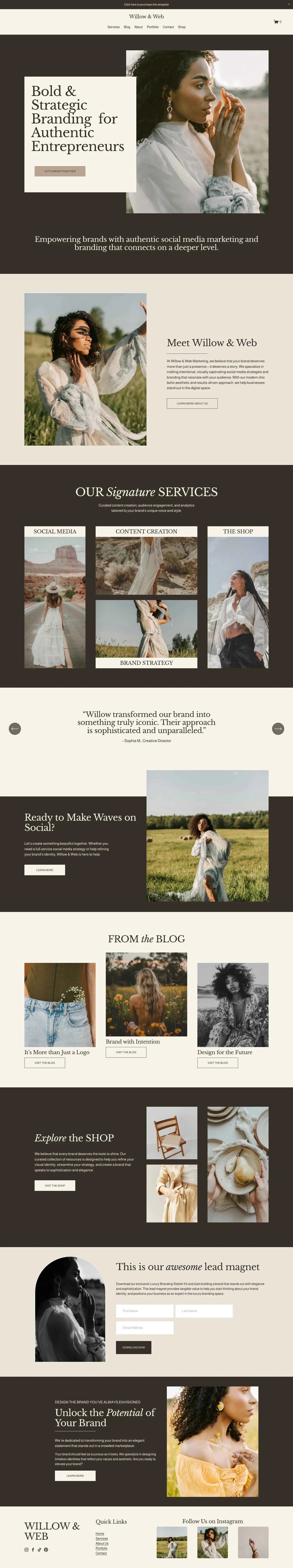 WILLOW - Squarespace Templates