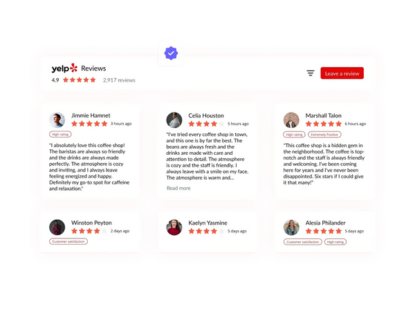 Yelp Reviews Widget – Squarespace UI Components on SquareLocator