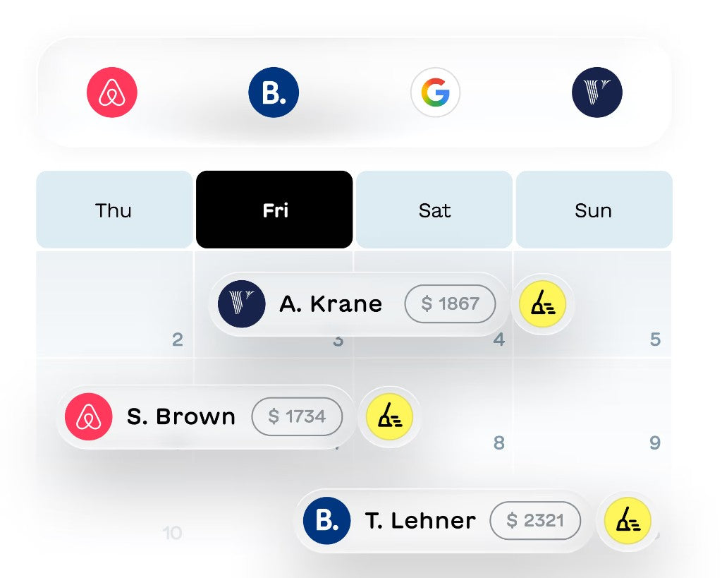 Lodgify unified calendar with airbnb, vrbo, and booking.com reservations
