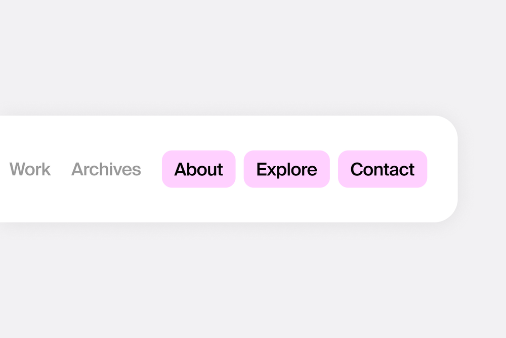 Spark navigation bar with multiple styled header buttons